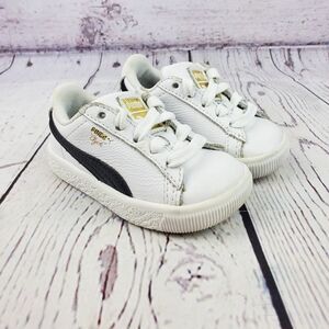 *CLEARANCE Puma Clyde Core White Toddler Sneakers